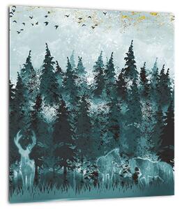 Obraz - Zvířata v lese (30x30 cm)