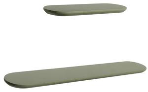 Kave Home Set dvou zelených lakovaných polic Arely 35/55 cm