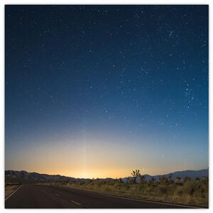 Obraz - Noční nebe nad cestou (30x30 cm)
