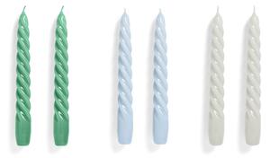 HAY Sada svíček Candle M, 6ks, Green + Blue + Grey