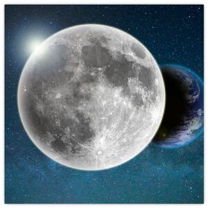 Obraz - Země v zákrytu Měsíce (30x30 cm)