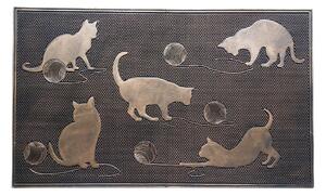 Gumová rohožka 5 koček, 75 x 45 cm