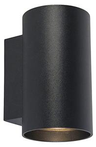 Moderní nástěnná lampa kulatá černá - Sandy