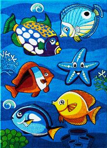 BE Dětský koberec Smart Kids 22308 BLUE - modrý obdélníkový, ryba Rozměr: 120x180 cm