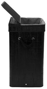 ViaDomo Via Domo - Bambusový koš na prádlo Lumino, 1-komorový - černá - 42x60x30 cm
