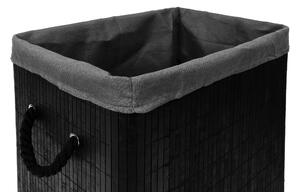 ViaDomo Via Domo - Bambusový koš na prádlo Sereno, 1-komorový - černá - 42x60x30 cm