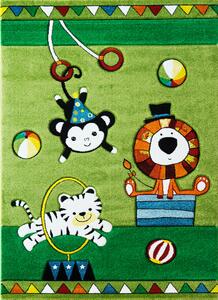 BE Dětský koberec Smart Kids 22316 GREEN - zelený obdélníkový, cirkusový Rozměr: 120x180 cm