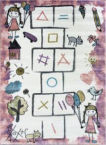 BE Dětský koberec Smart Kids 22923 PINK - růžový obdélníkový, skákací Rozměr: 120x180 cm