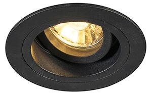 Sada 6 moderních zapuštěných bodových svítidel černá 9,2 cm otočná a naklápěcí - Chuck