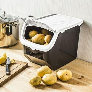 CONFORTIME Transparentní skladovací box na cibuli a brambory, 12l, světlé šedé víko AR86655