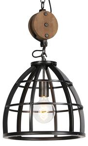 Průmyslová závěsná lampa černé ocelové stínidlo 33 cm - Arthur