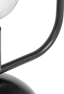 Moderní stolní lampa černá se sklem obdélníkového tvaru - Roslini
