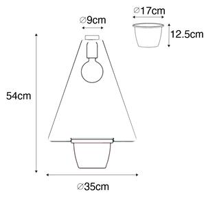 Moderní stropní svítidlo černé se skleněným trojúhelníkem - Roslini