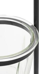 Moderní stojací lampa černá se sklem 25 cm - Roslini