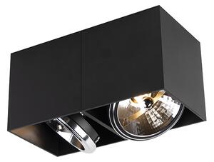 Designový bodový obdélníkový 2-světlý černý vč. 2 x G9 - krabice