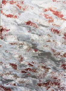 BE Koberec Mitra 3001 TERRA - hnědý šedý červený obdélníkový Rozměr: 60x100 cm