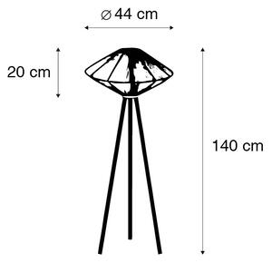 Orientální stojací lampa stativ ratan - Straw