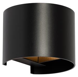 Moderní nástěnné svítidlo černé kulaté - Edwin