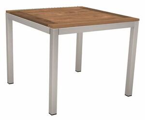 Stern Jídelní stůl Classic, Stern, čtvercový 80x80x73 cm, profil nohou čtvercový, rám nerezová ocel, deska old teak