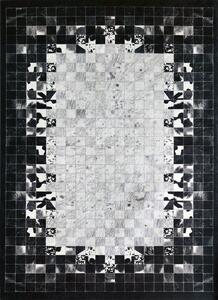BE Koberec Porte 2054 GREY - šedý černý obdélníkový Rozměr: 50x80 cm