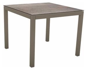 Stern Jídelní stůl Classic, Stern, čtvercový 80x80x73 cm, profil nohou čtvercový, rám hliník barva dle vzorníku, deska teak