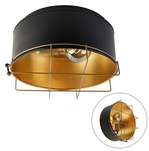 Industriální stropní svítidlo černá se zlatou 35 cm - Barril