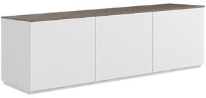 Bílá lakovaná komoda TEMAHOME Join 180 x 50 cm s ořechovou deskou