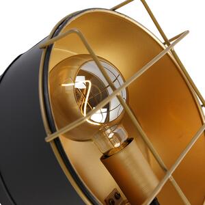 Industriální nástěnné svítidlo černé se zlatem 25 cm - Barril
