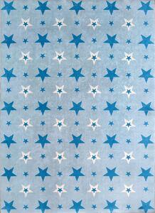 BE Koberec Porte 8461 BLUE - modrý obdélníkový, hvězdy Rozměr: 50x80 cm