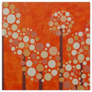 Obraz - Oranžový les (30x30 cm)