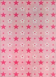 BE Koberec Porte 8461 PINK - růžové obdélníkové hvězdy Rozměr: 60x100 cm
