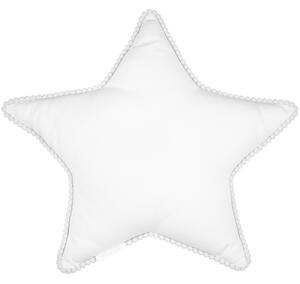 Cotton & Sweets Boho polštář hvězda s bublinkami bílý 44 cm