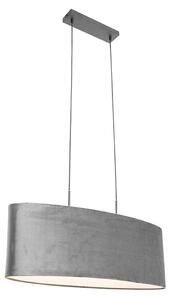 Moderní závěsná lampa černá s šedým stínidlem 2-light - Tanbor
