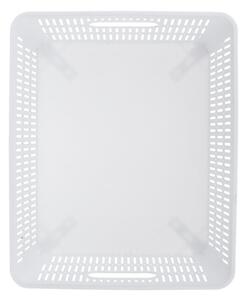 Orion L - Univerzální košík NESTA, vysunovací klapky pro stohování, bílý plast, 28,5x23x12 cm