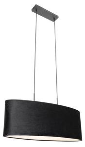 Moderní závěsná lampa černá se stínidlem černá 2-světelná - Tanbor