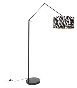 Moderní stojací lampa černé stínidlo zebra design 50 cm - Editor