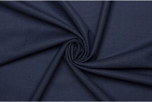 Vlna kostýmová elastická - Tmavě modrá s jemným vzorem pepito