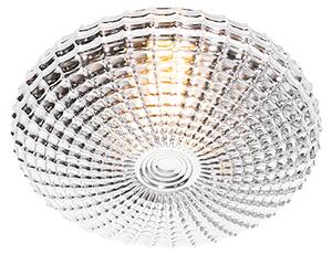 Klasické stropní svítidlo černé s kouřovým sklem 23 cm IP44 - Nohmi