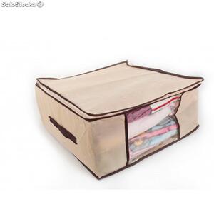 Arte Regal Textilní úložný box na oblečení a povlečení, KIPIT 45x45, béžový