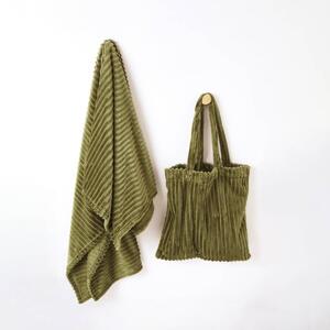 Fleecová sladěná sada taška + pléd khaki