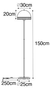 Orientální stojací lampa bílá s ratanem 30 cm - Magna Rattan