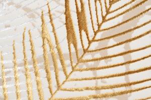 Chemex Moderní koberec Golden - listy 2 - krémový/zlatý Rozměr koberce: 120x170 cm
