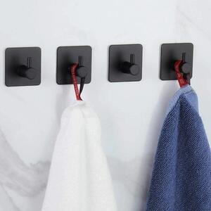ViaDomo Via Domo - Sada háčků na ručníky Mattino - černá - 4,5x4,5x3,2 cm - sada 4 ks
