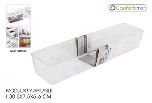 CONFORTIME Organizér do šuplíku kuchyně i koupelny, FLEXI - transparent (38x15)