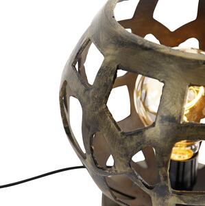 Industriální stolní lampa starožitná zlatá - Bobby