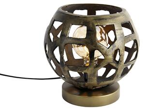 Industriální stolní lampa starožitná zlatá - Bobby