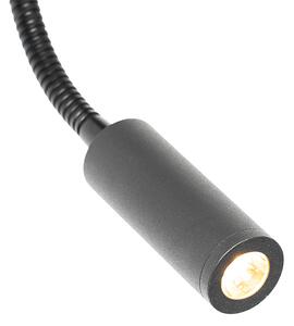 Moderní nástěnná lampa černá s lampou na čtení 2-světlo - Saffira Brescia