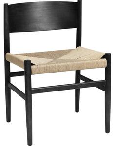 Dřevěná židle s tkaným sedákem Nestor, ručně vyrobená