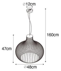 Moderní závěsná lampa černá 48 cm - Sapphira