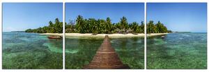 Obraz na plátně - Tropický ostrov a molo - panoráma 5912C (150x50 cm)